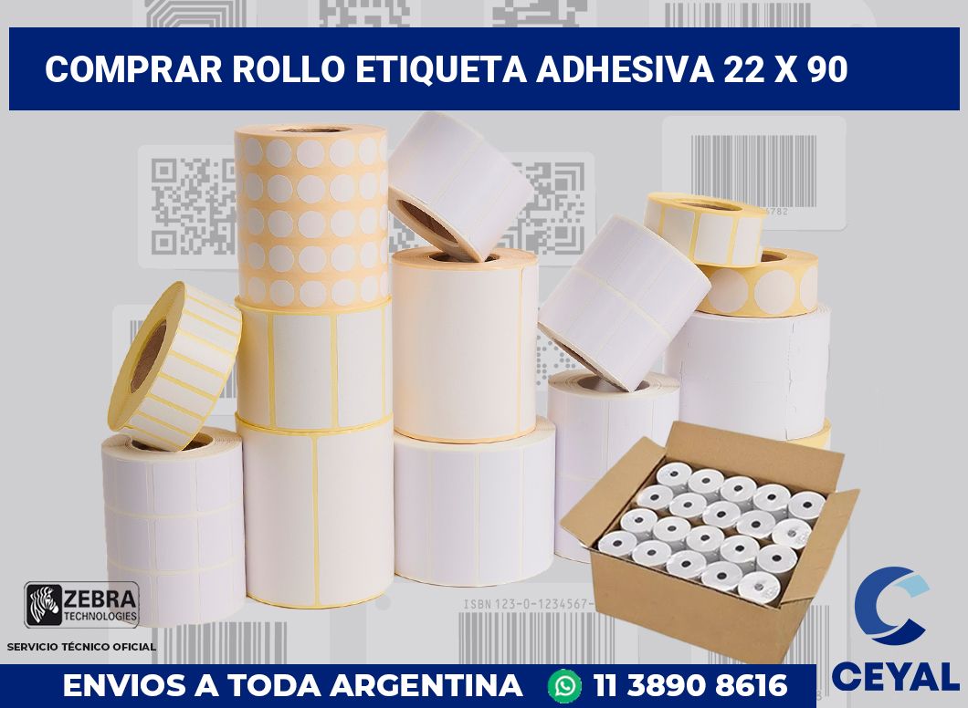 Comprar rollo etiqueta adhesiva 22 x 90