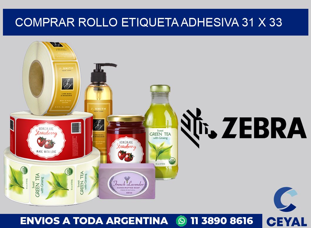 Comprar rollo etiqueta adhesiva 31 x 33