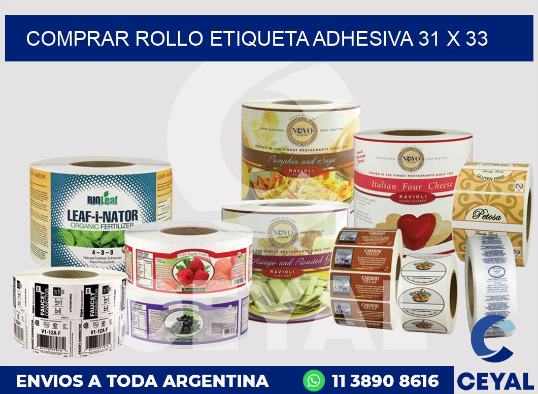 Comprar rollo etiqueta adhesiva 31 x 33
