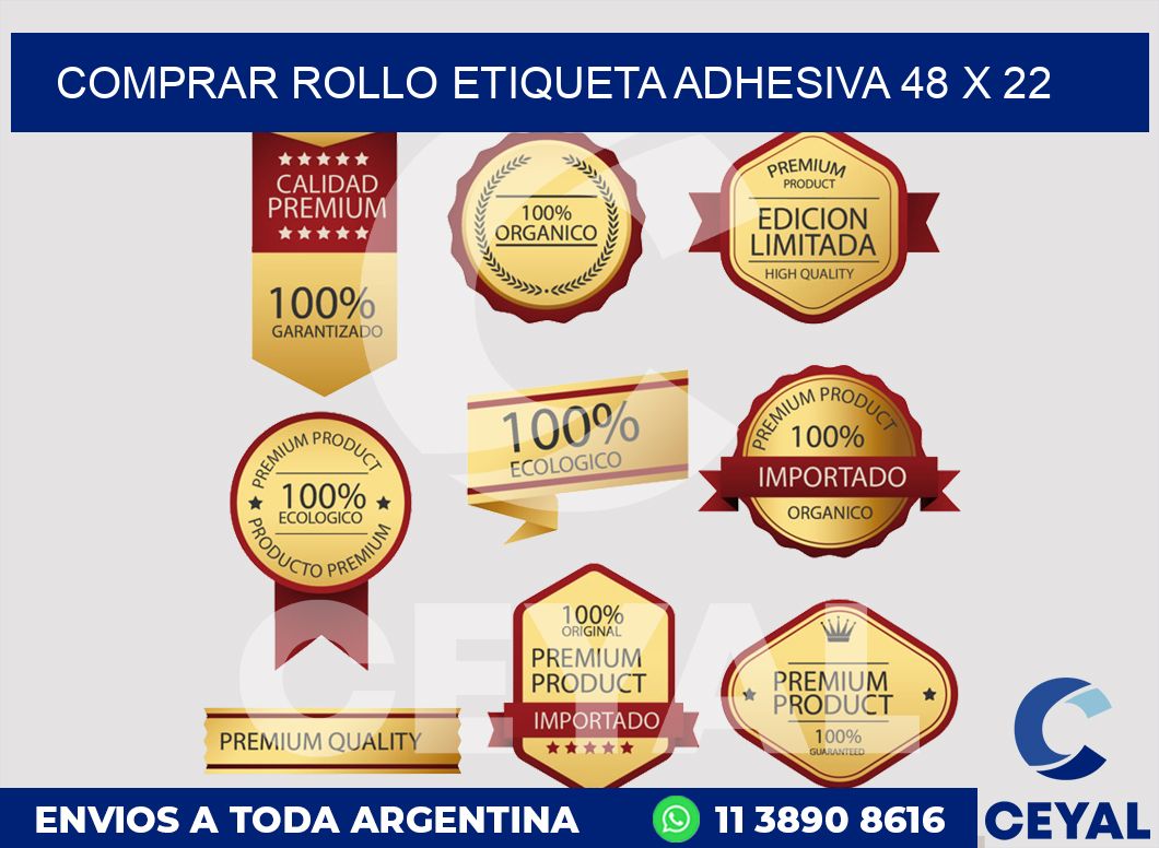 Comprar rollo etiqueta adhesiva 48 x 22