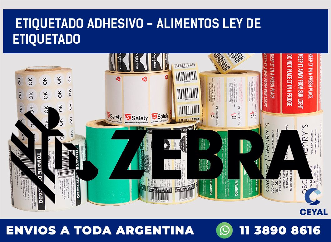 Etiquetado adhesivo – alimentos ley de etiquetado