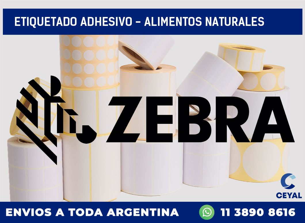 Etiquetado adhesivo – alimentos naturales