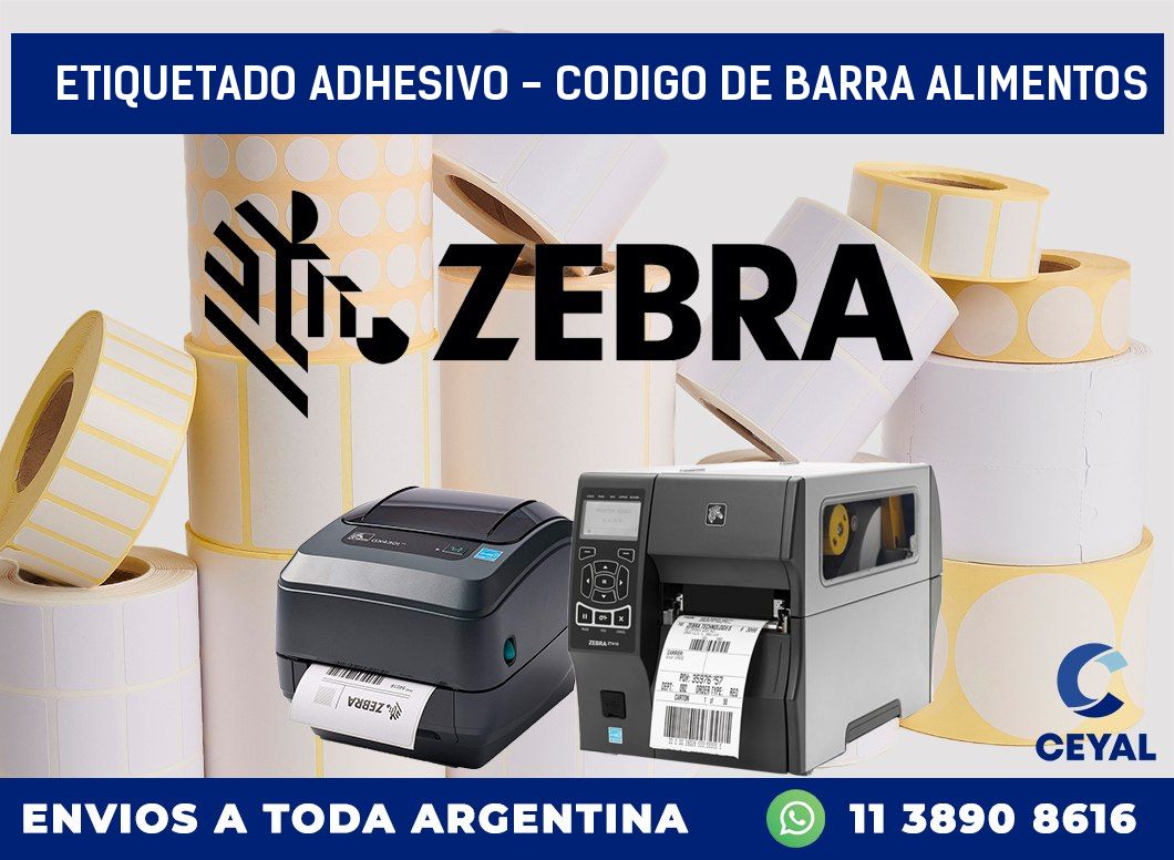 Etiquetado adhesivo - codigo de barra alimentos