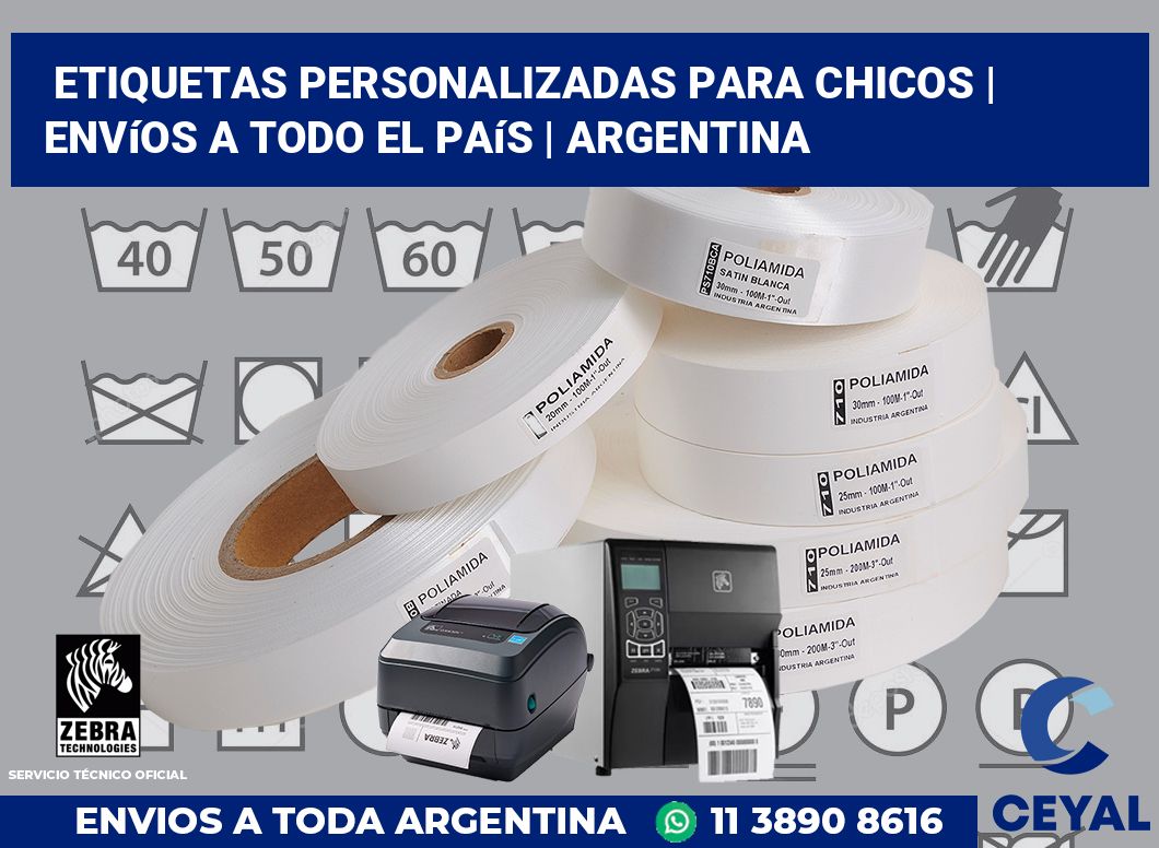 Etiquetas personalizadas para chicos | Envíos a todo el país | Argentina