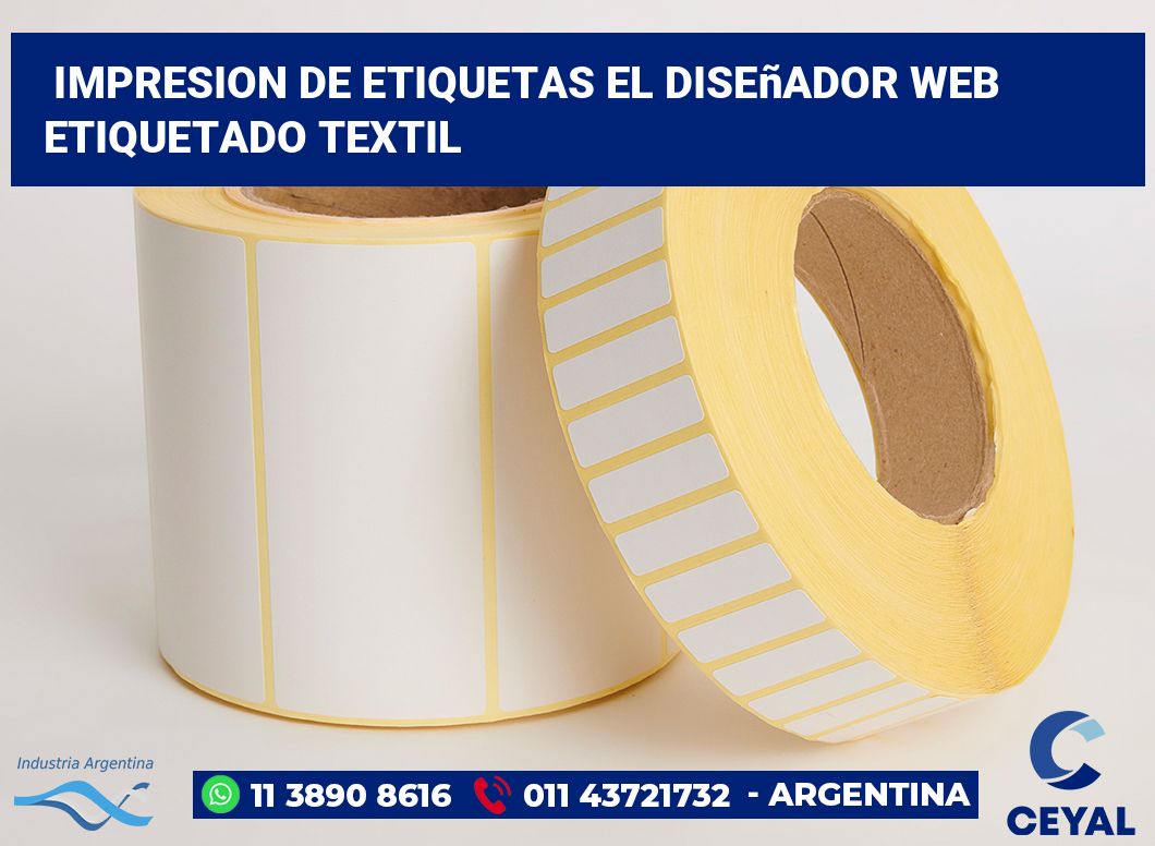 Impresion de etiquetas el diseñador web Etiquetado textil