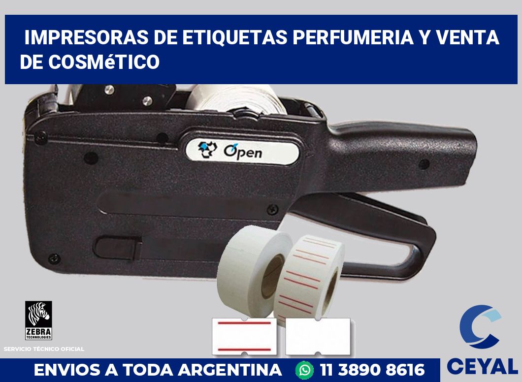 Impresoras de etiquetas Perfumeria y venta de cosmético