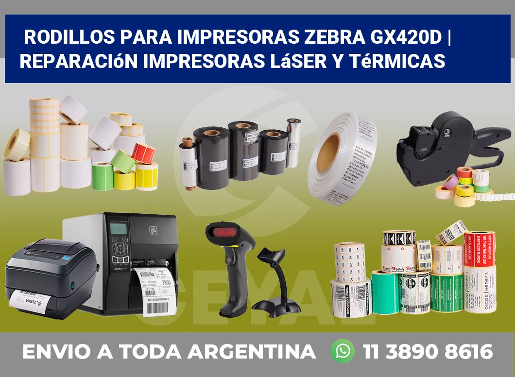 Rodillos para impresoras Zebra GX420d | Reparación impresoras láser y térmicas
