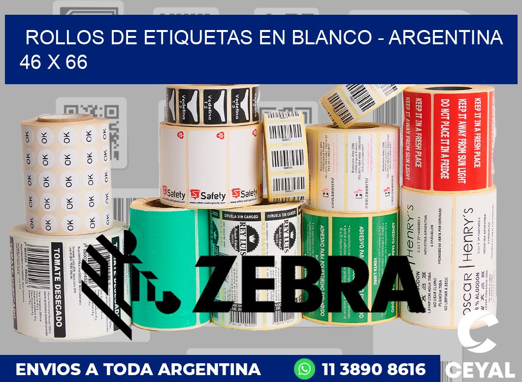 Rollos de etiquetas en blanco - Argentina 46 x 66