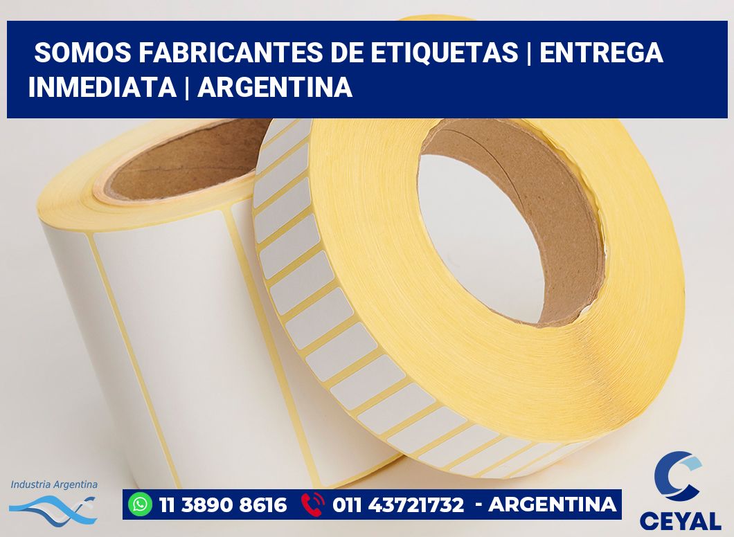 Somos fabricantes de etiquetas | Entrega inmediata | Argentina