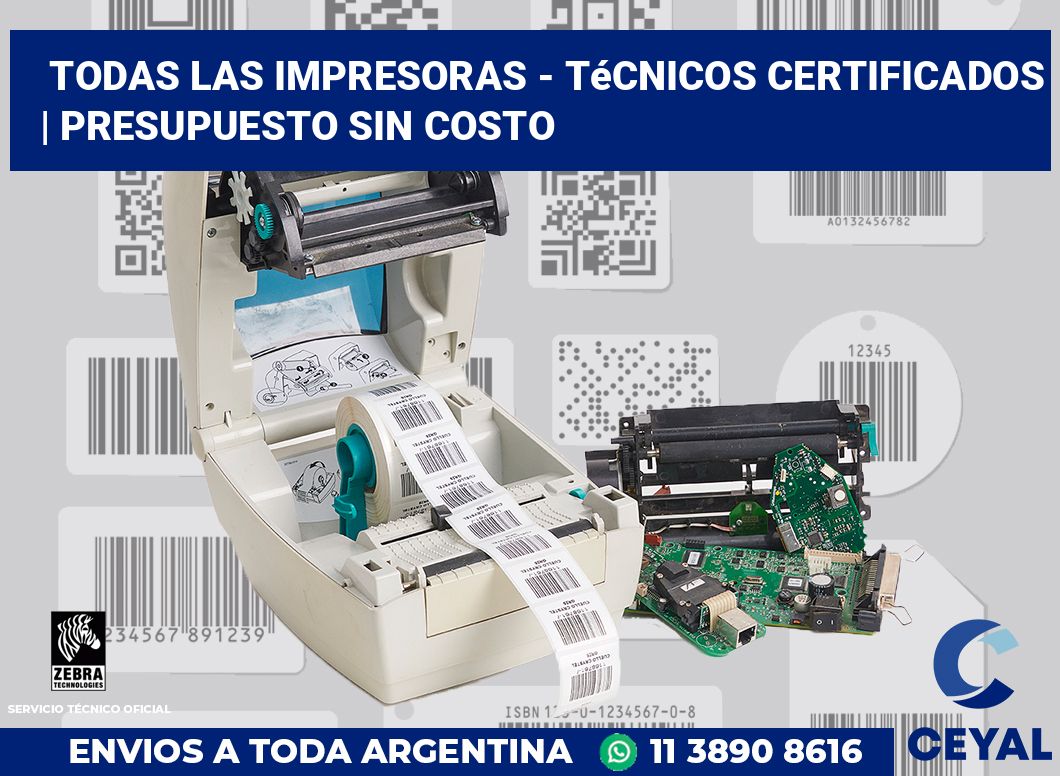 Todas las impresoras - Técnicos certificados | Presupuesto sin costo