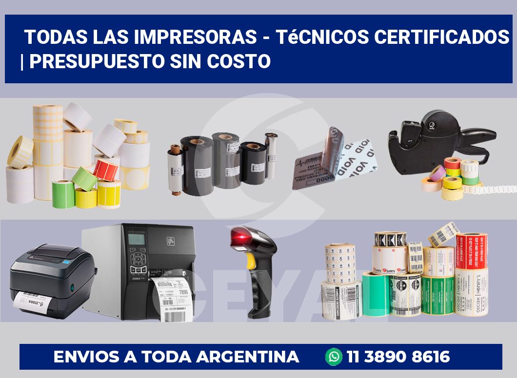 Todas las impresoras – Técnicos certificados | Presupuesto sin costo