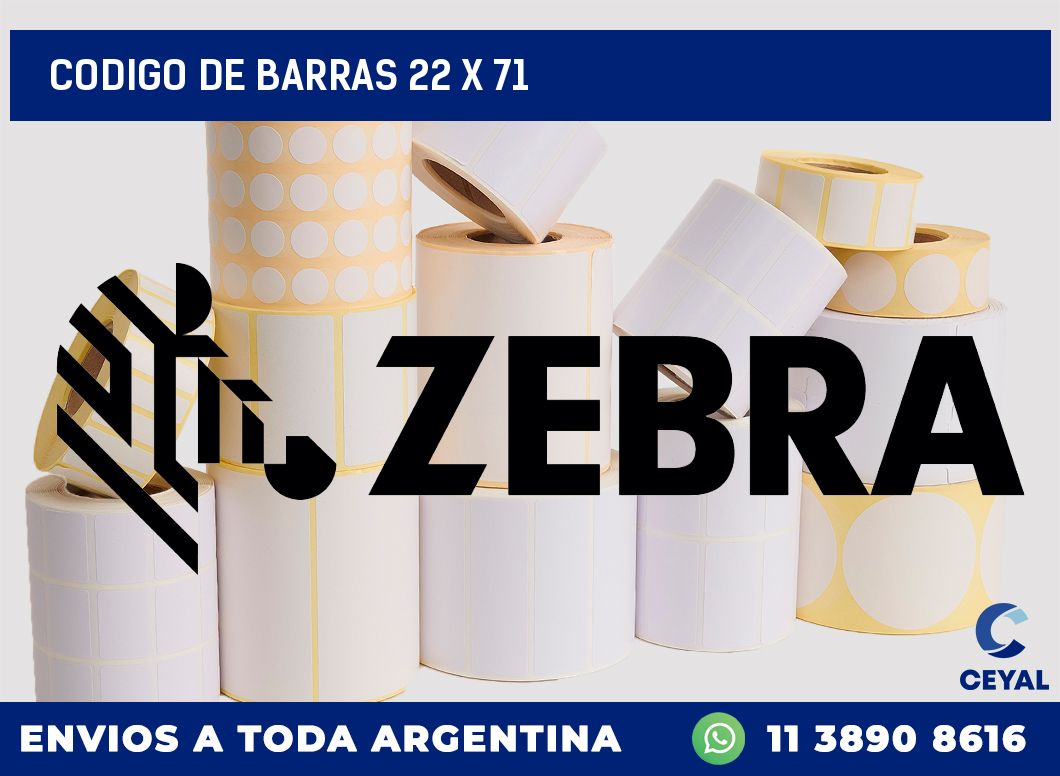 codigo de barras 22 x 71