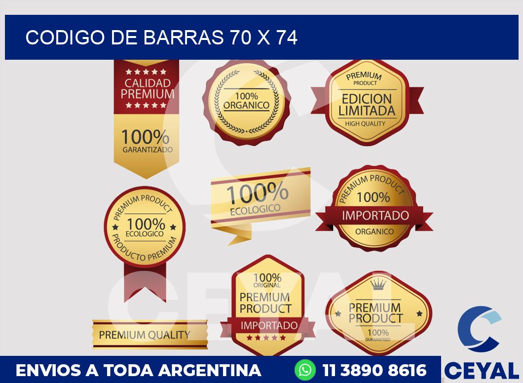 codigo de barras 70 x 74