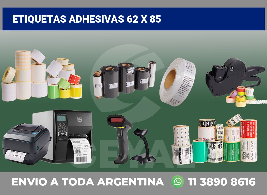 etiquetas adhesivas 62 x 85