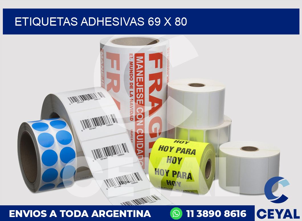 etiquetas adhesivas 69 x 80