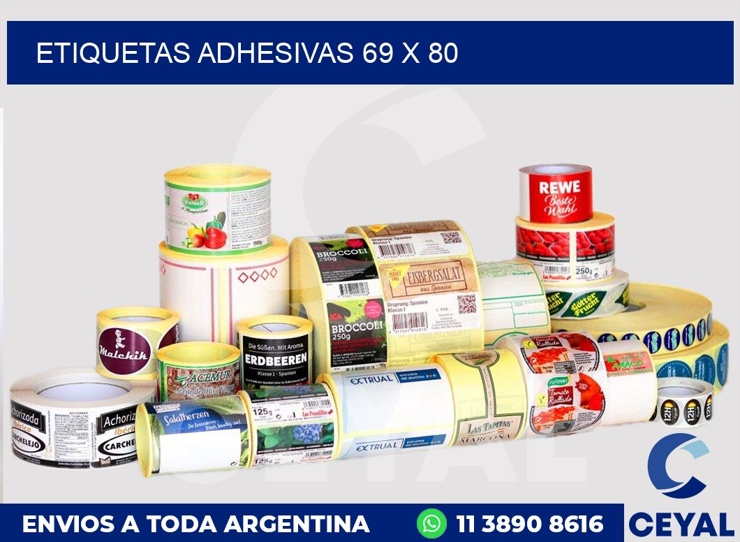 etiquetas adhesivas 69 x 80