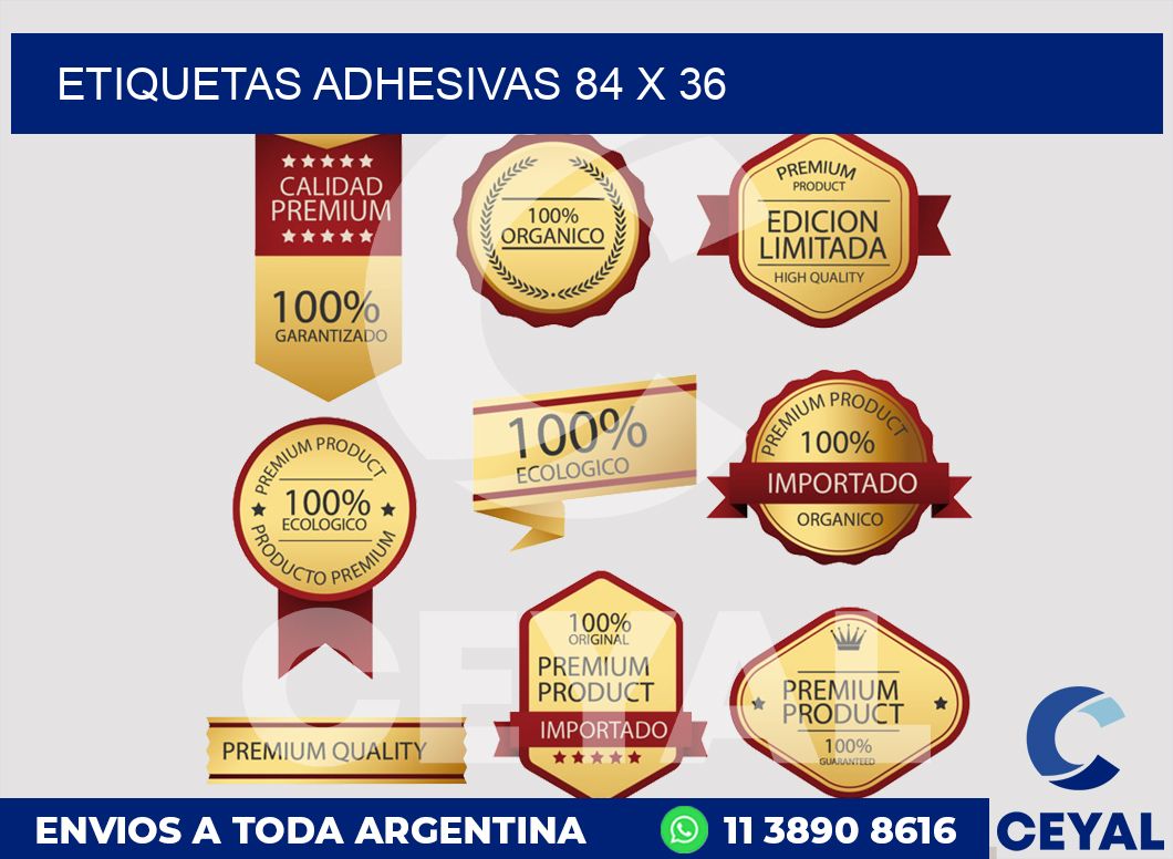 etiquetas adhesivas 84 x 36