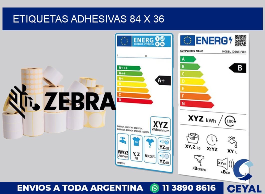 etiquetas adhesivas 84 x 36