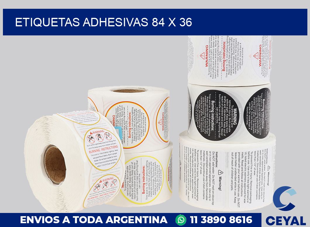 etiquetas adhesivas 84 x 36