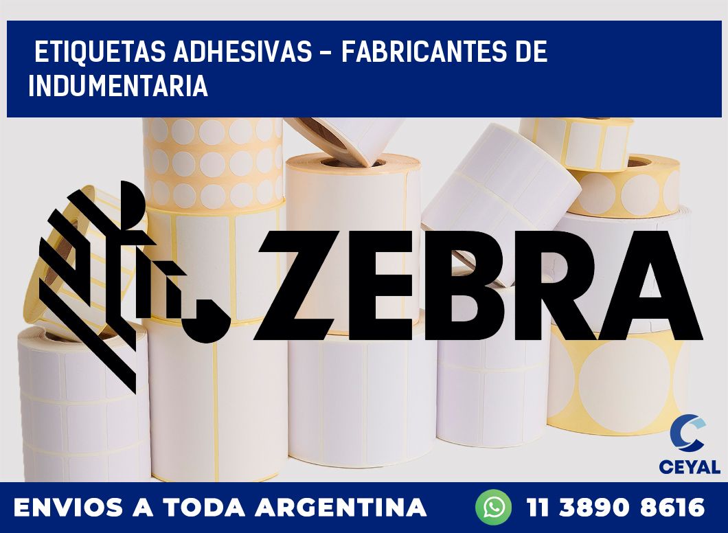 etiquetas adhesivas - Fabricantes de indumentaria