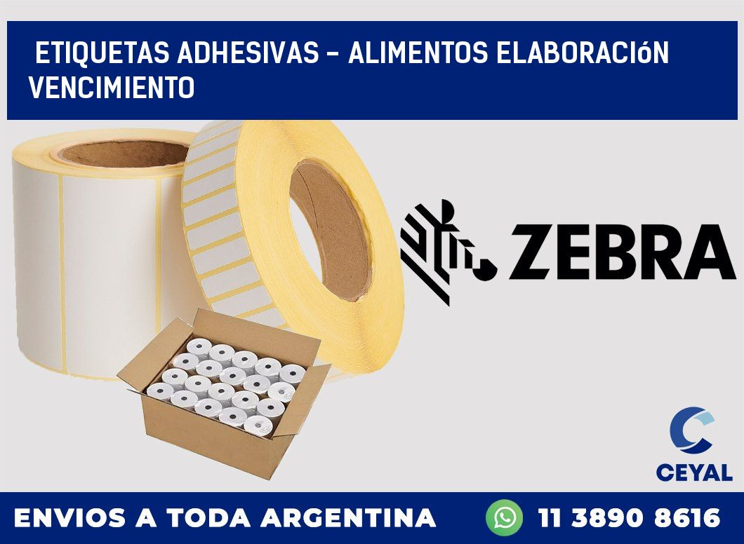 etiquetas adhesivas - alimentos elaboración vencimiento