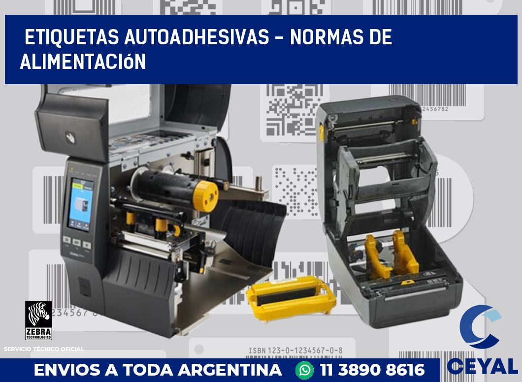 etiquetas autoadhesivas - normas de alimentación