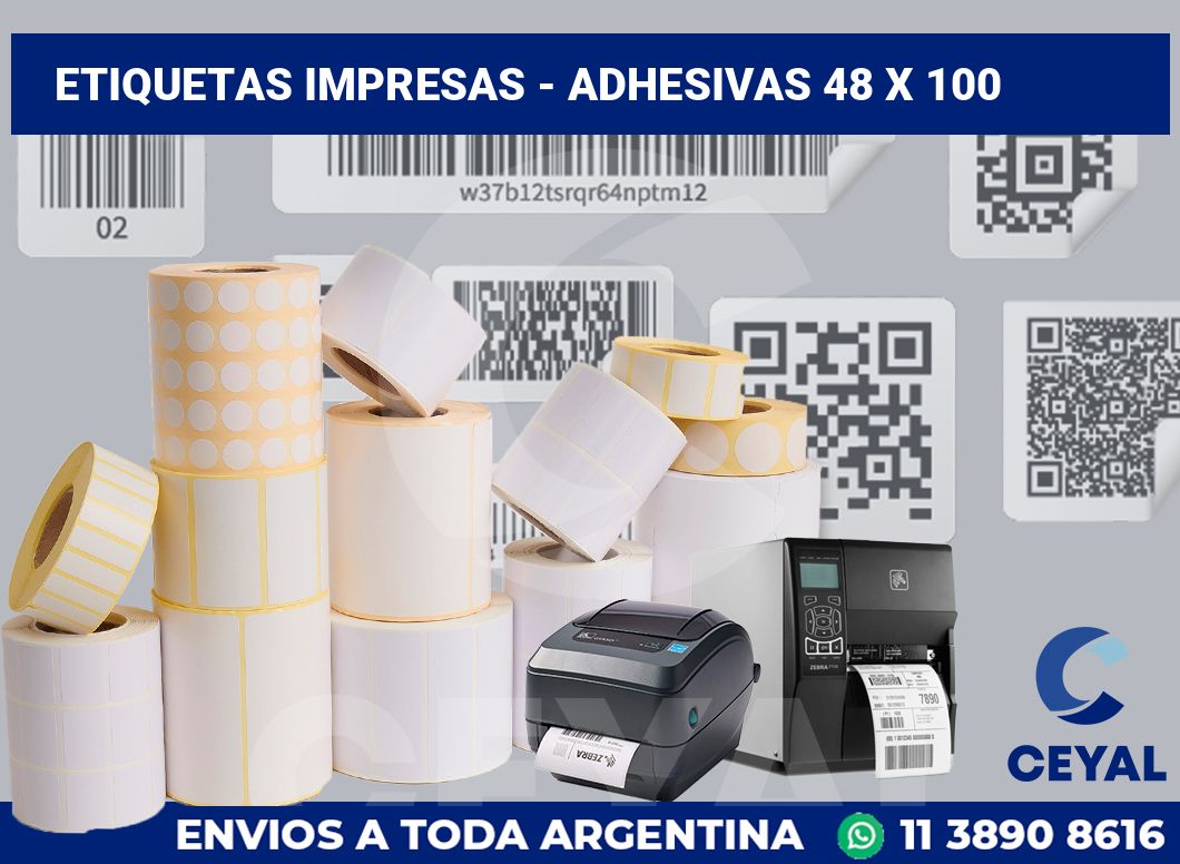 etiquetas impresas - Adhesivas 48 x 100