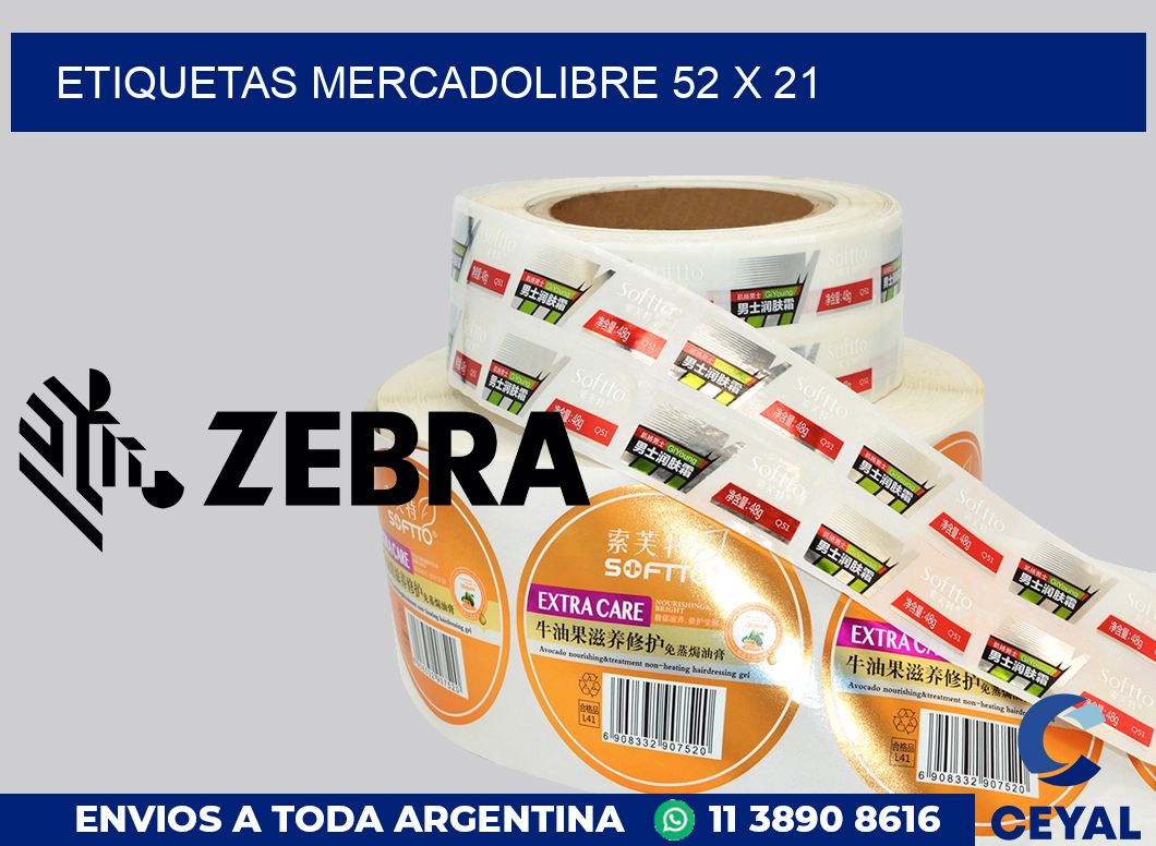 etiquetas mercadolibre 52 x 21