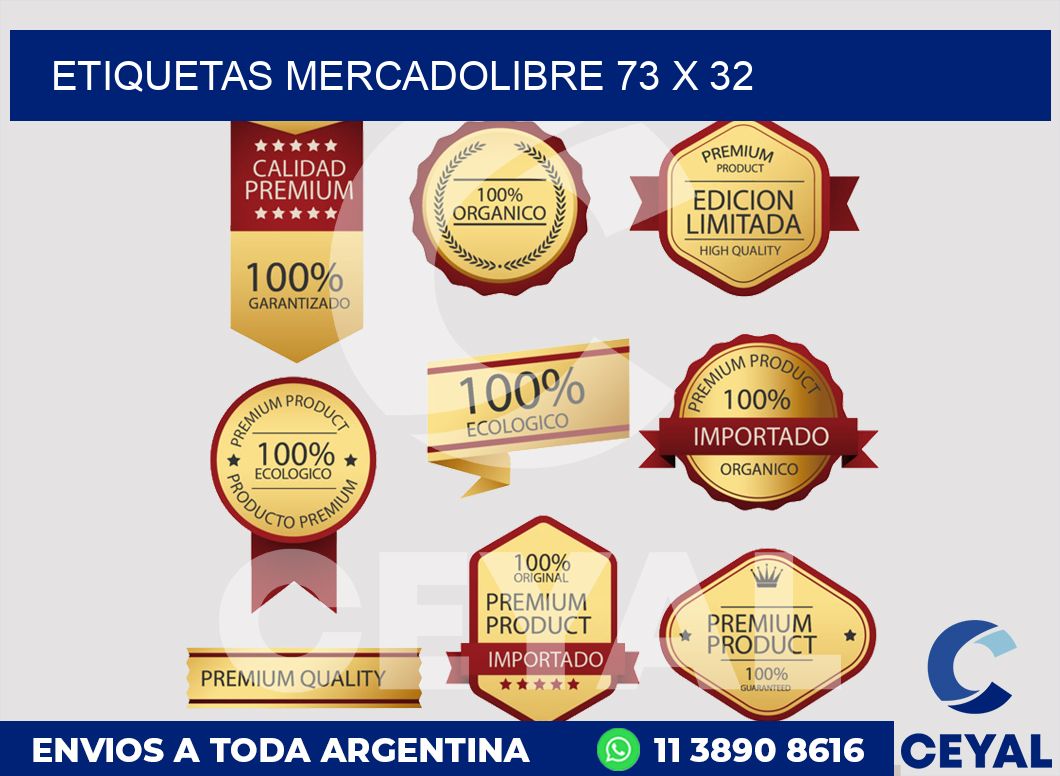 etiquetas mercadolibre 73 x 32