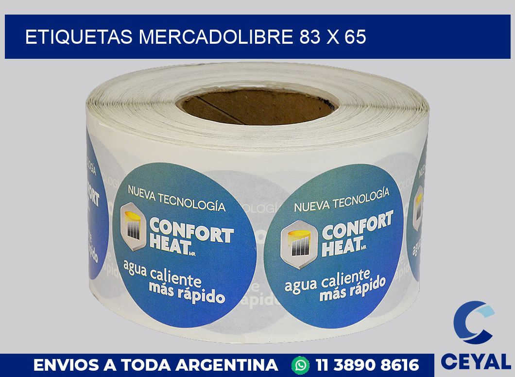 etiquetas mercadolibre 83 x 65