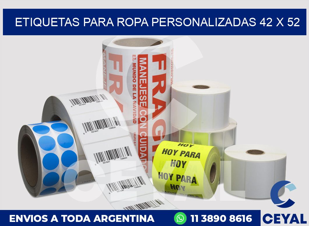 etiquetas para ropa personalizadas 42 x 52