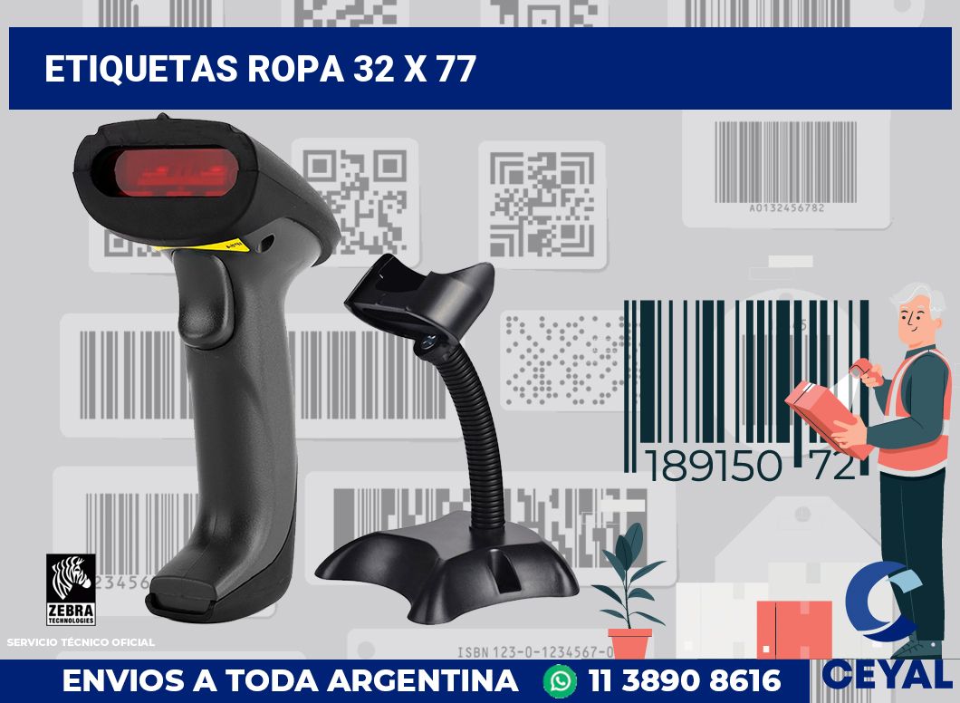 etiquetas ropa 32 x 77