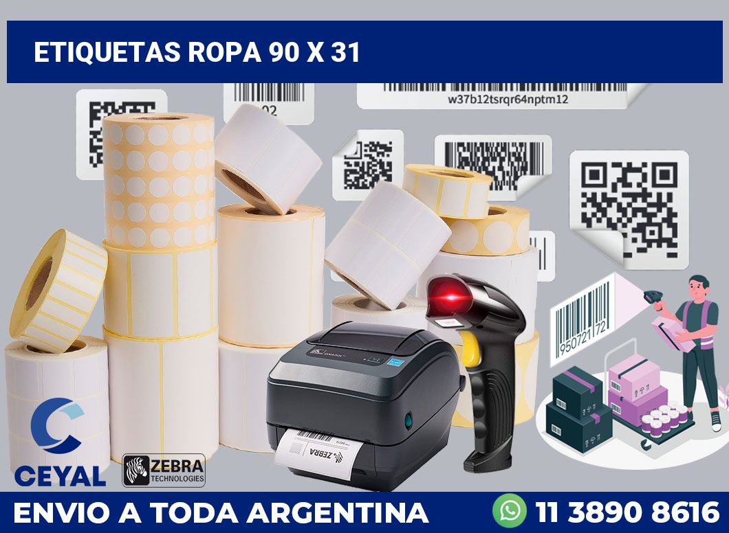 etiquetas ropa 90 x 31
