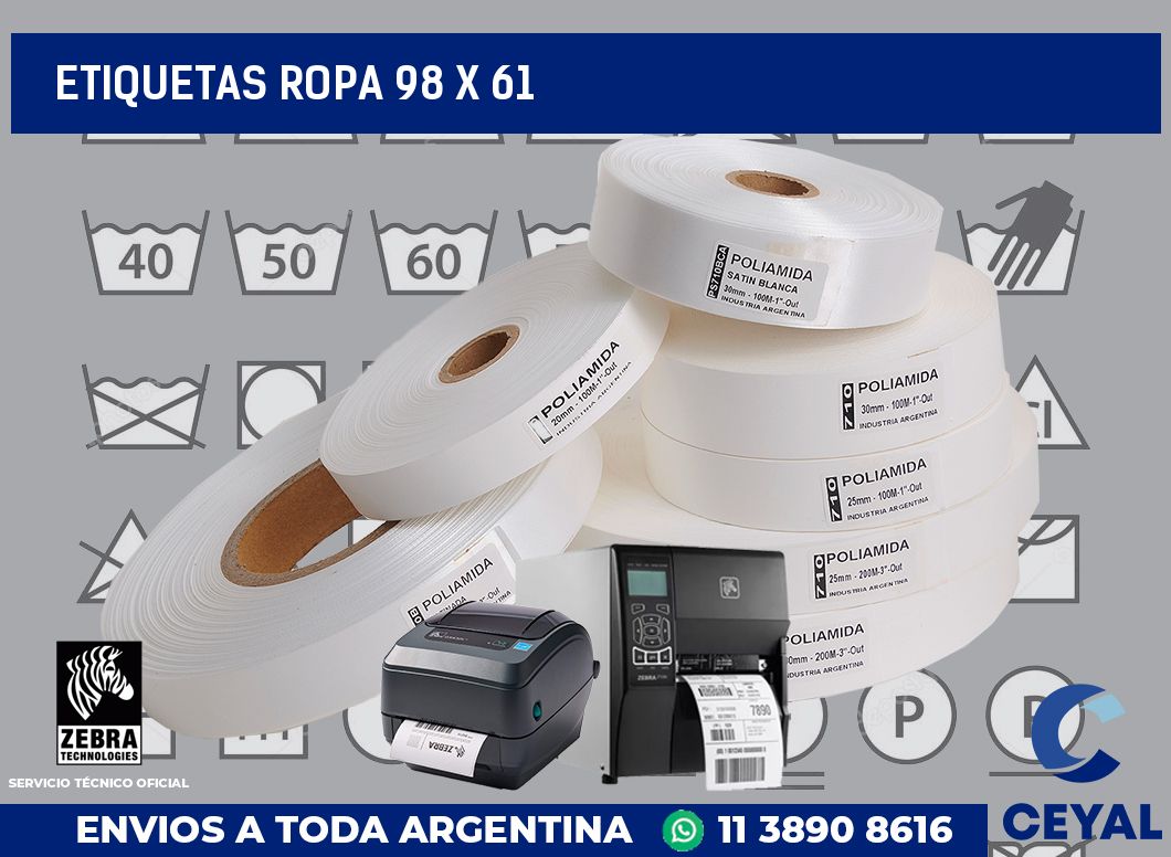 etiquetas ropa 98 x 61