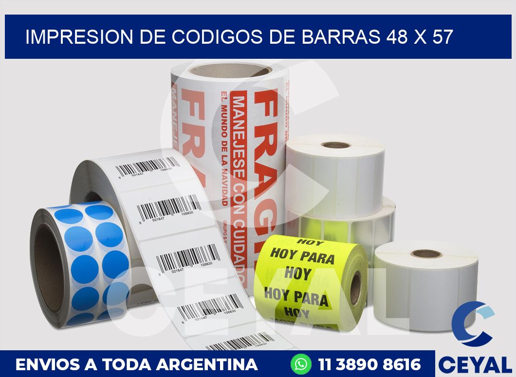 impresion de codigos de barras 48 x 57