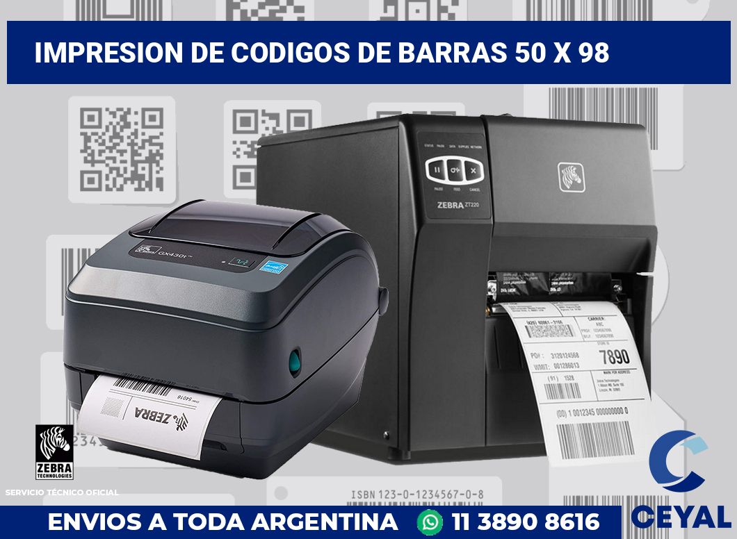 impresion de codigos de barras 50 x 98