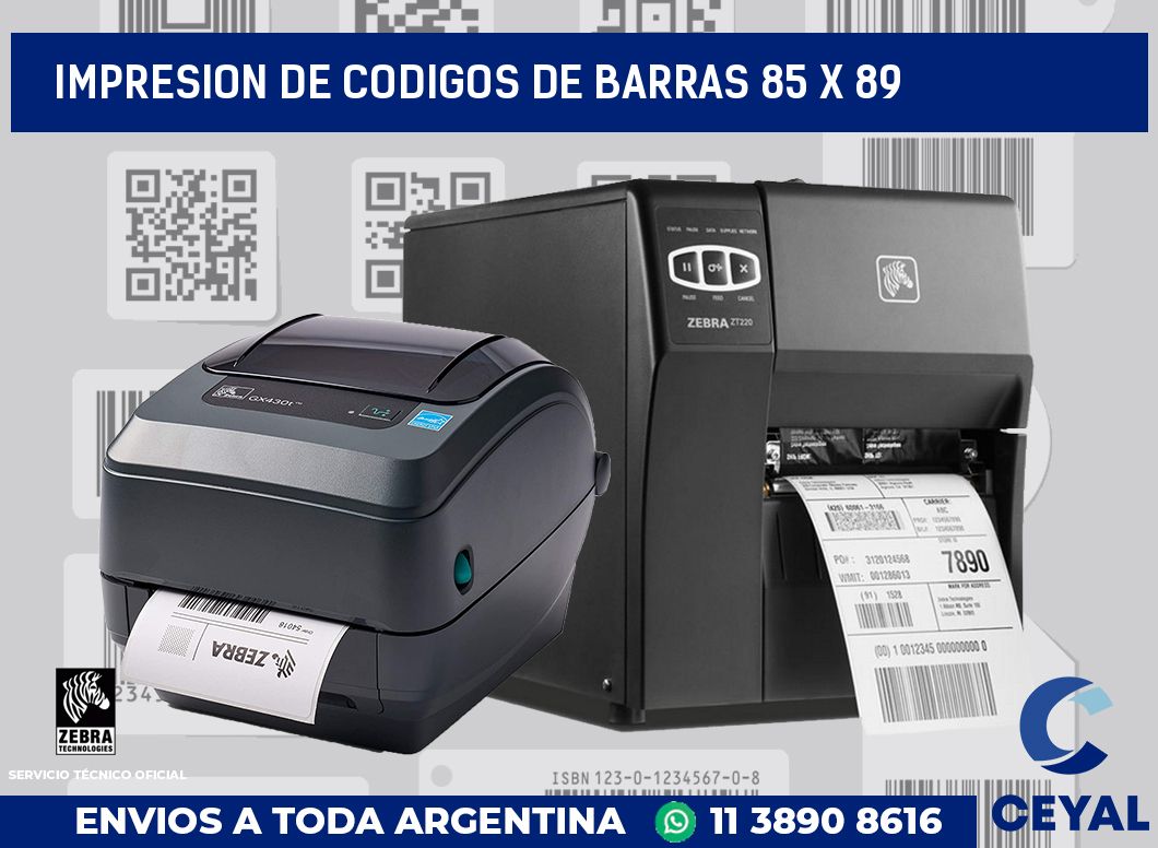 impresion de codigos de barras 85 x 89