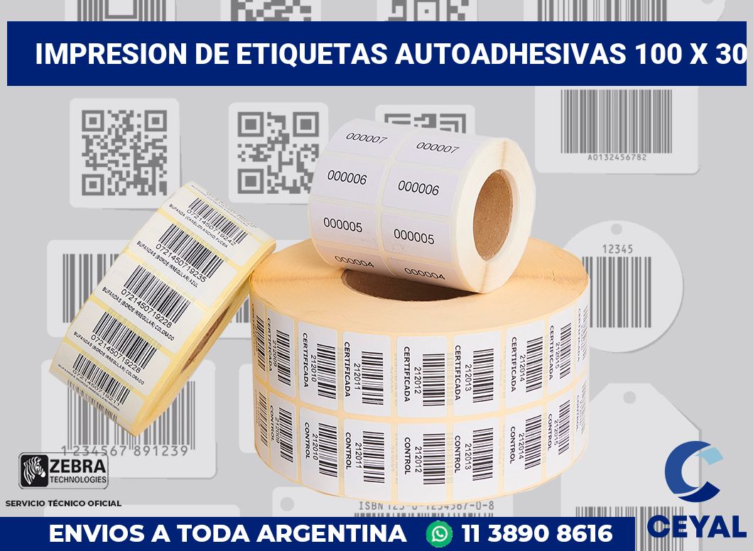impresion de etiquetas autoadhesivas 100 x 30