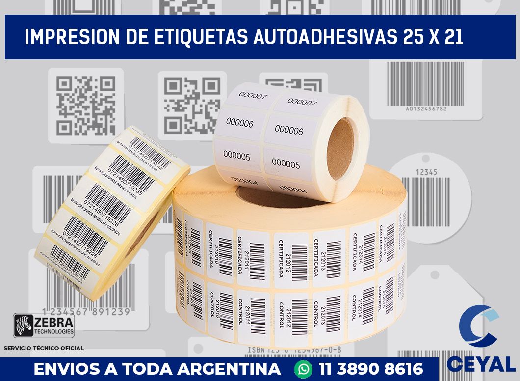 impresion de etiquetas autoadhesivas 25 x 21