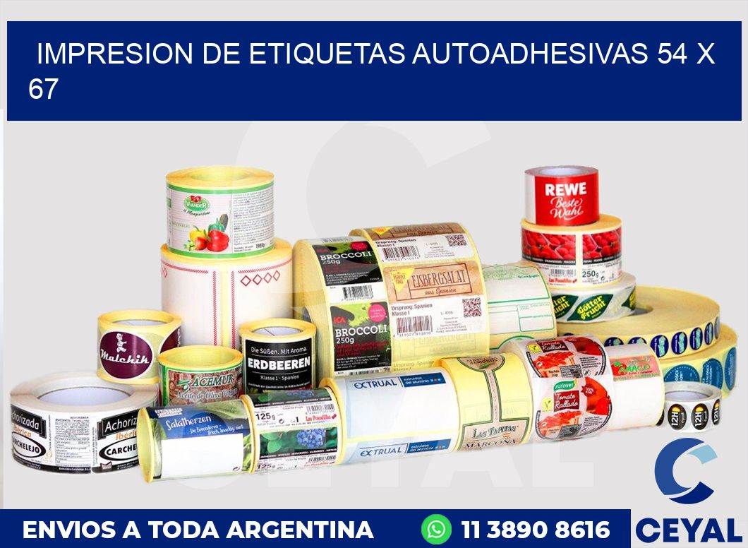 impresion de etiquetas autoadhesivas 54 x 67
