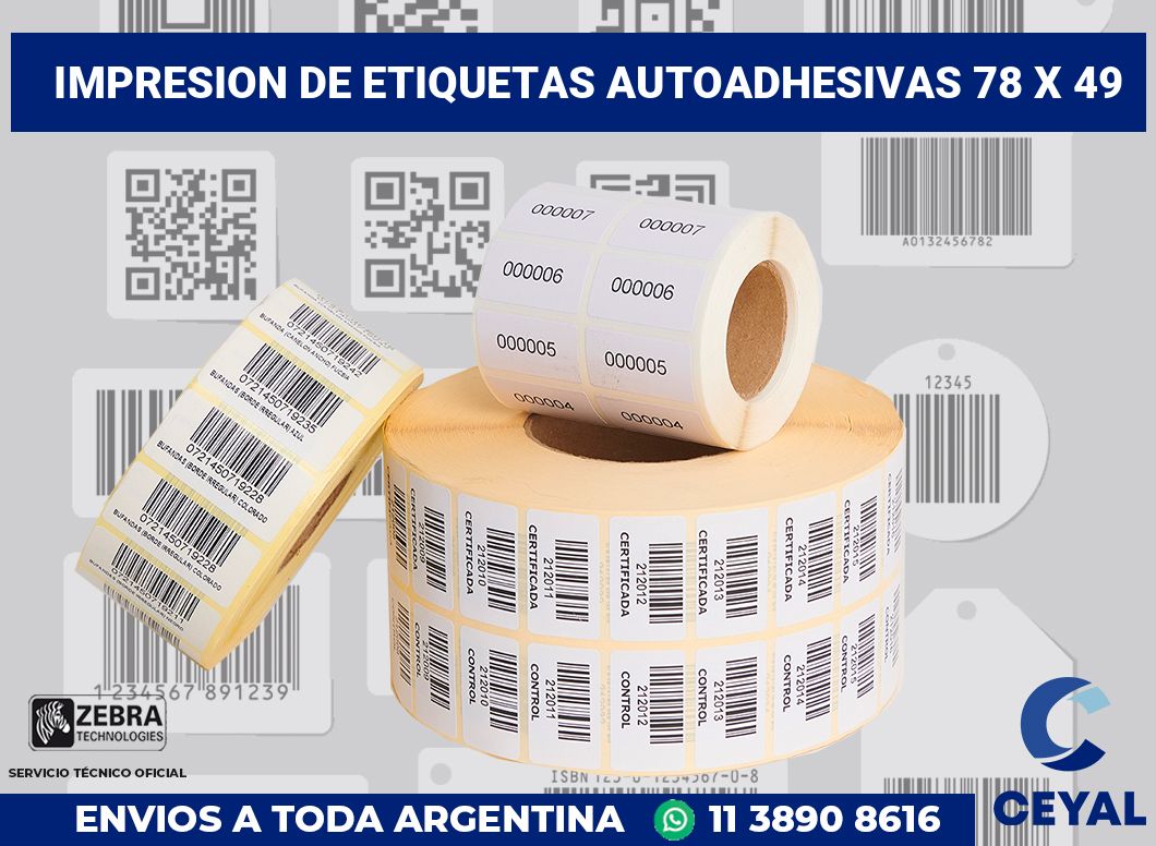 impresion de etiquetas autoadhesivas 78 x 49