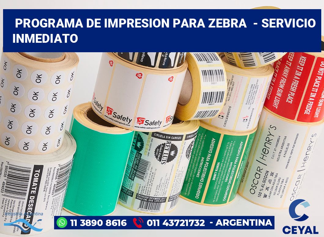 programa de impresion para zebra  - Servicio inmediato