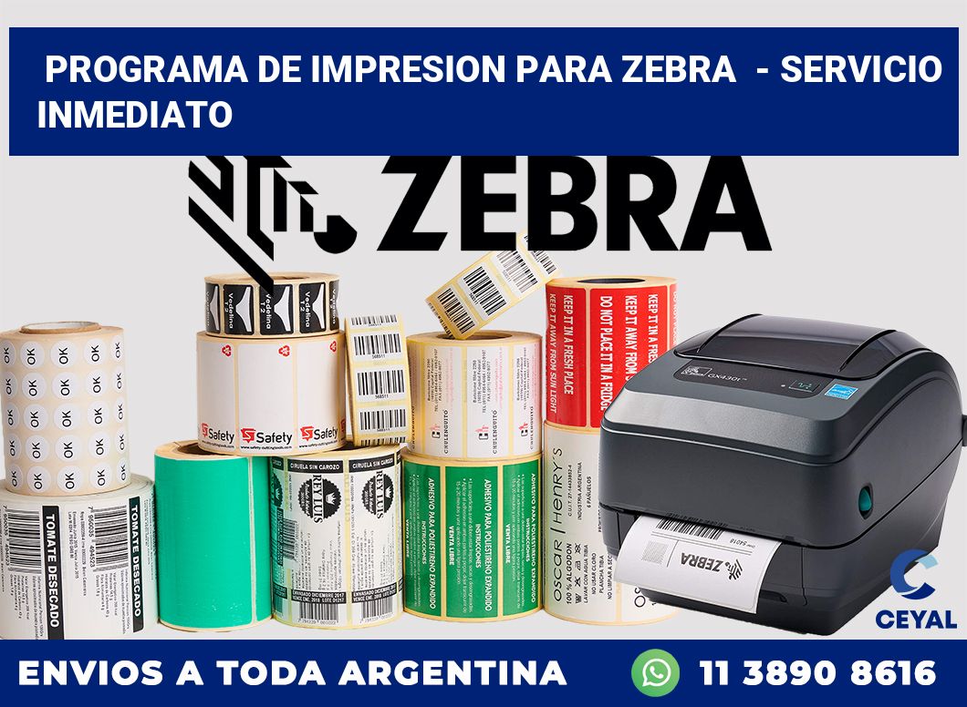 programa de impresion para zebra  – Servicio inmediato