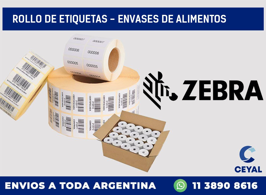 rollo de etiquetas – envases de alimentos
