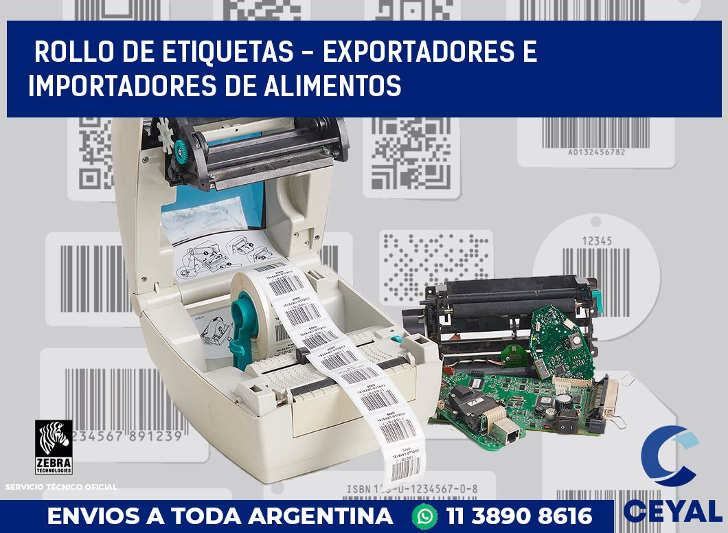 rollo de etiquetas - exportadores e importadores de alimentos