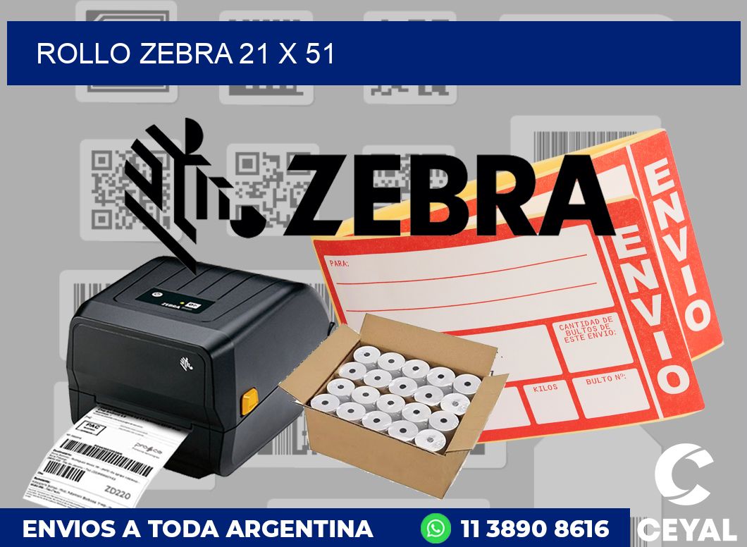 rollo zebra 21 x 51