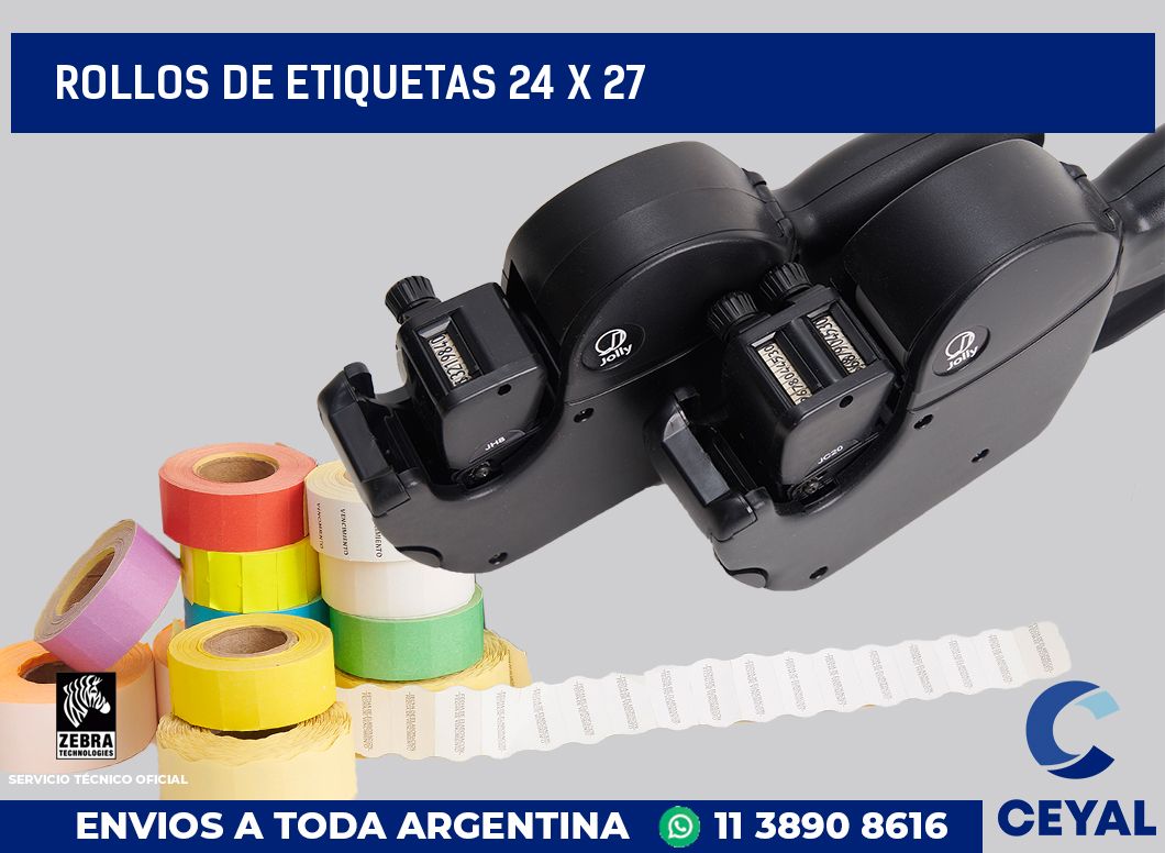 rollos de etiquetas 24 x 27