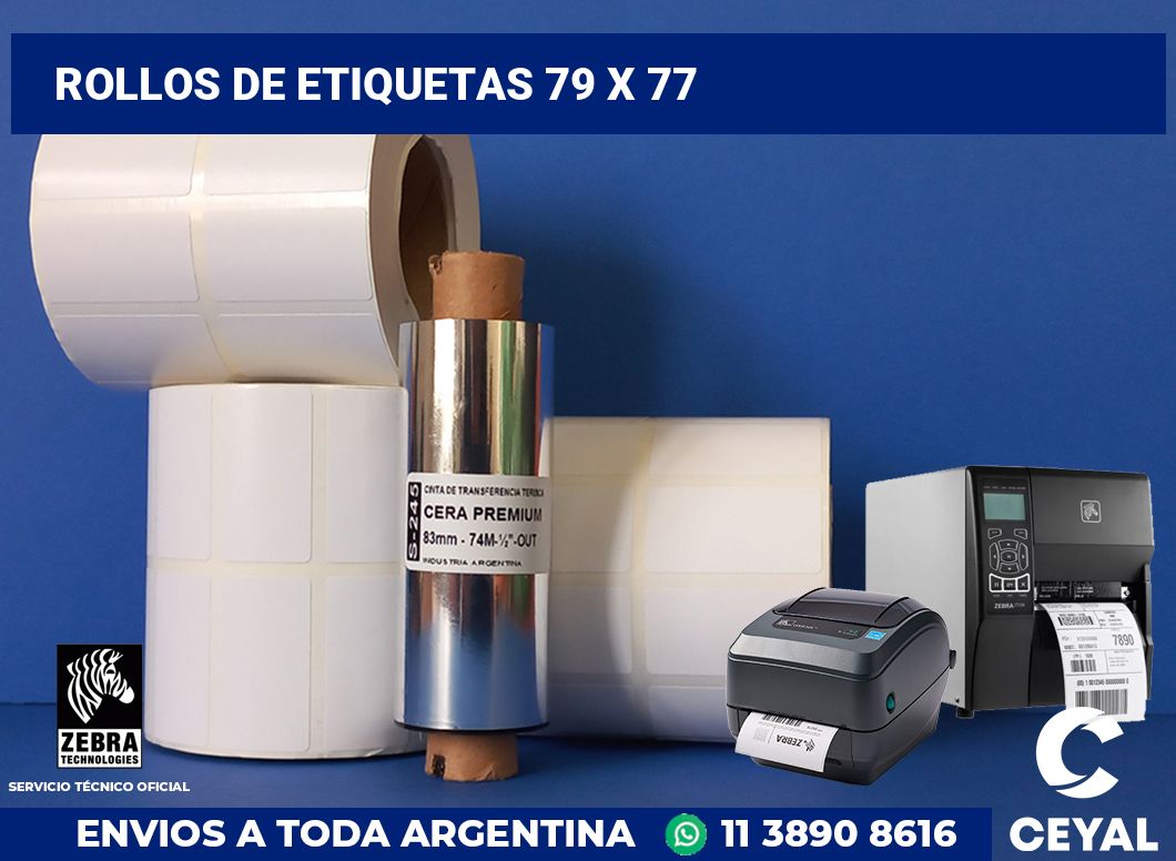 rollos de etiquetas 79 x 77