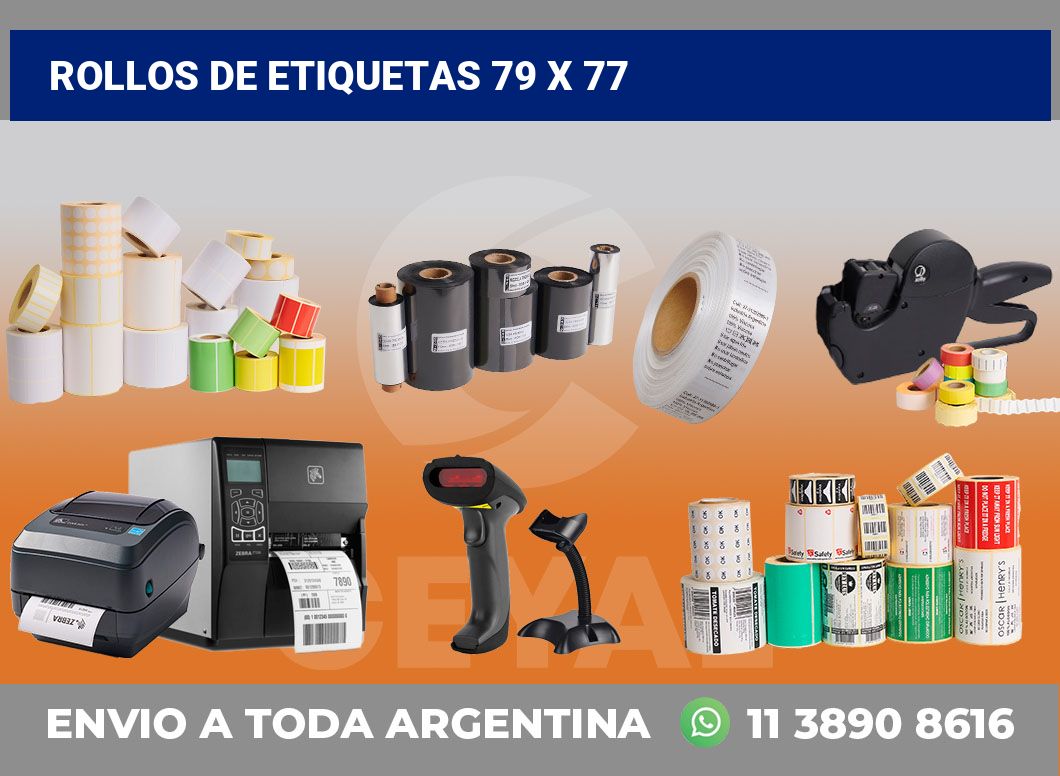 rollos de etiquetas 79 x 77