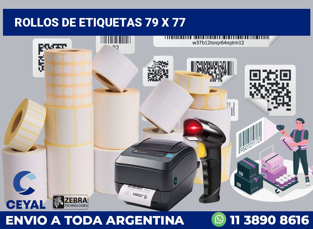 rollos de etiquetas 79 x 77
